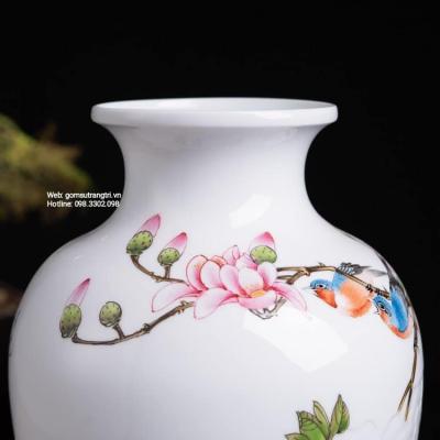 BÌNH VẼ TAY HỌA TIẾT CHIM HOA